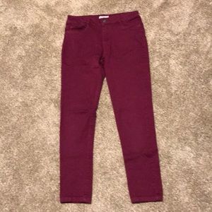 marroon/purple full length jeggings